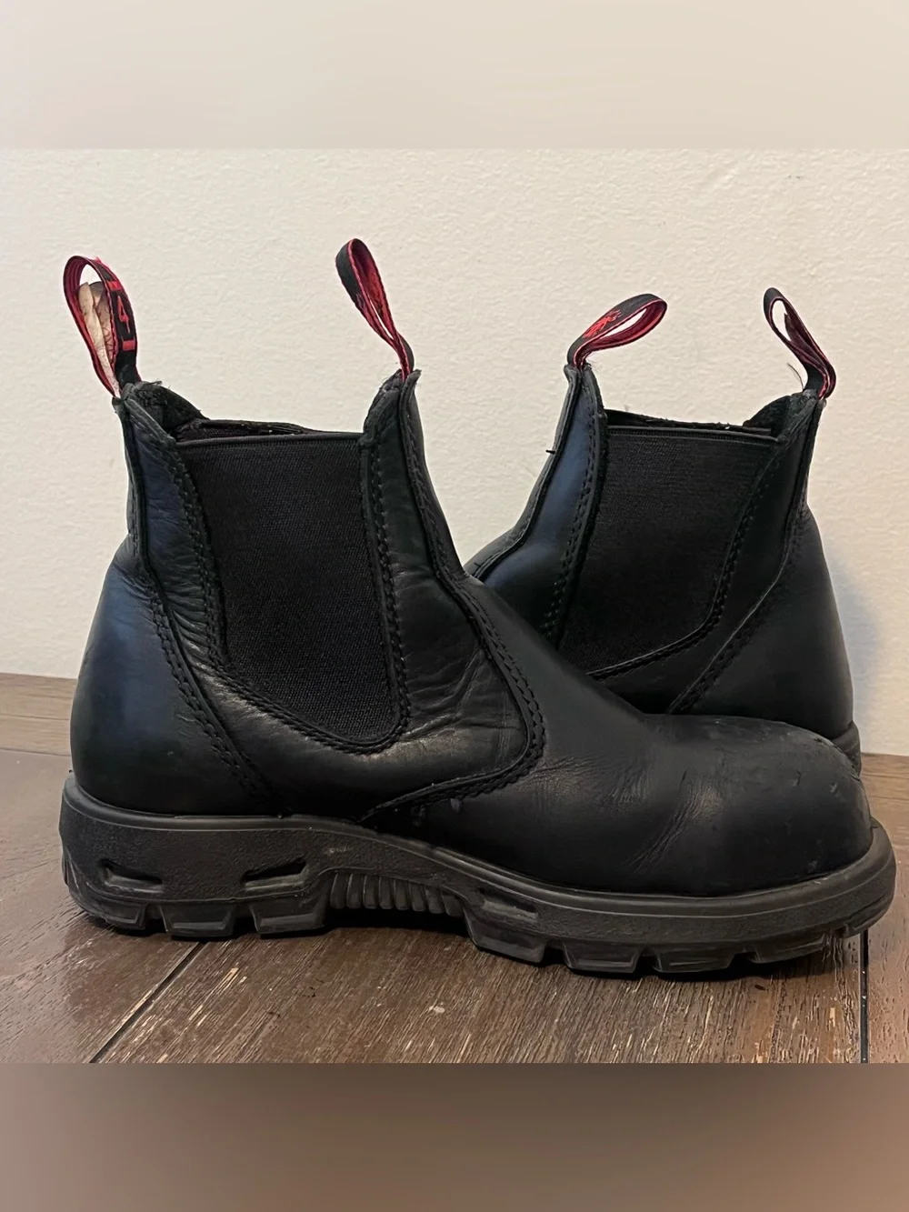 Redback Black Leather Chelsea Work Boots Safety Toe Mens size 5